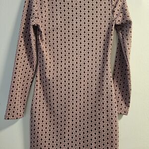 Zara Pink Geometric Long Sleeve Dress